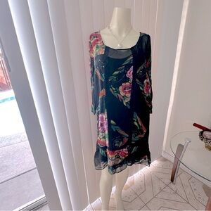 Moulinette Soeurs anthropology Floral Black Dress